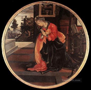 Virgin from the Annunciation 1483 Christian Filippino Lippi Oil Paintings